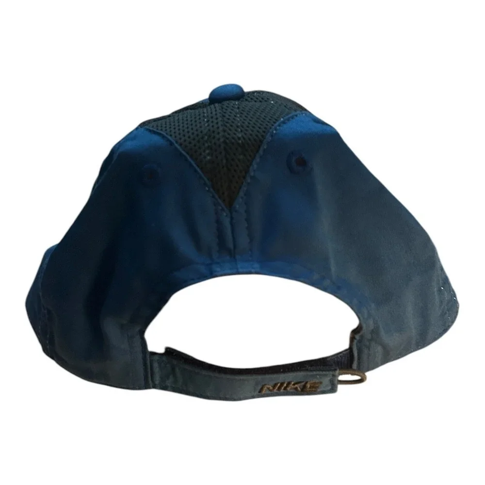 Nike Hat Cap Swoosh Spellout Blue 1 Size Adjustable Hook Loop - Picture 3 of 5